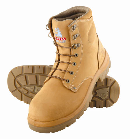 Steel Blue Argyle Leather Lace Up Safety Boot