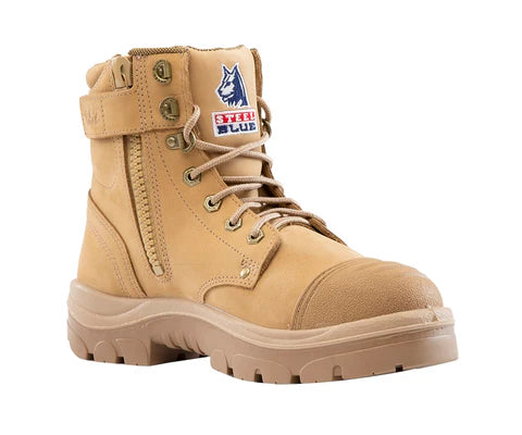 Steel Blue Argyle Zip Side Safety Boot with Scuff Cap