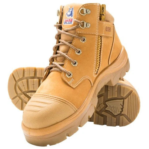 Steel Blue Parkes Zip Side Safety Boot with Bump Cap