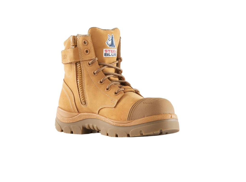 Steel Blue Argyle Zip Side Boot with Scuff Cap and Composite Toe