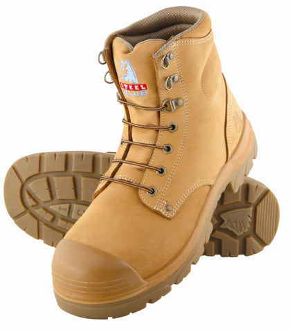 Steel Blue Argyle Lace Up Safety Boot with Bump Cap