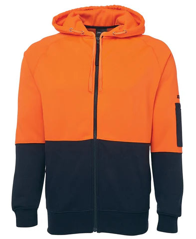 JB's Hi Vis Full Zip Fleecy Hood