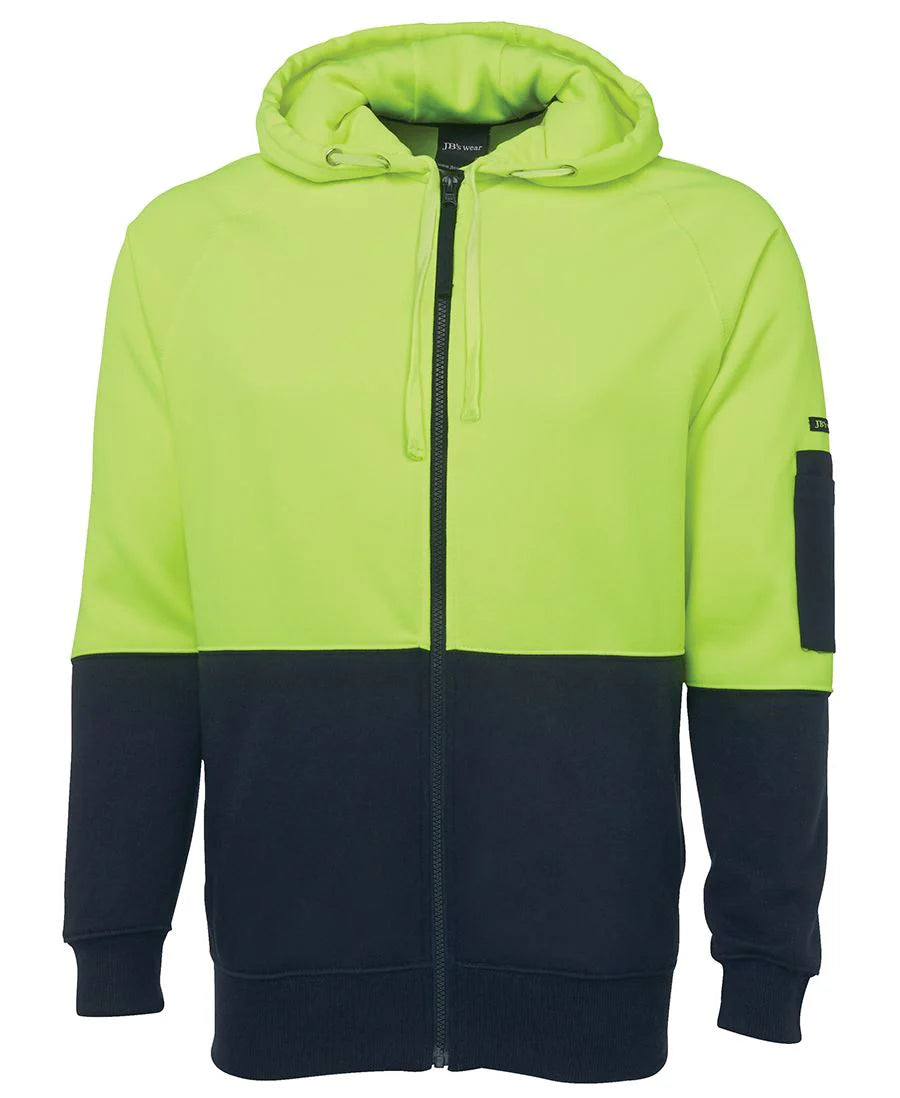 JB's Hi Vis Full Zip Fleecy Hood