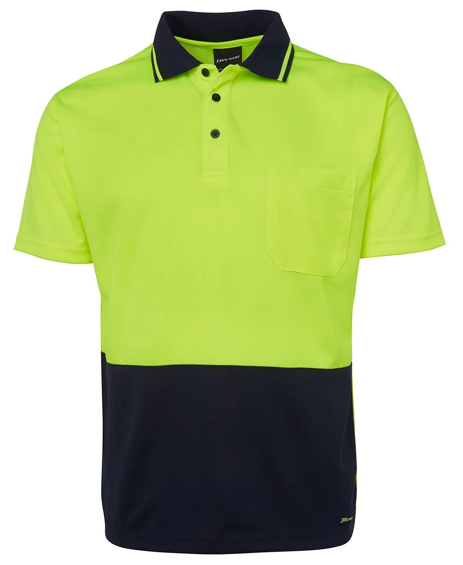 JB's Hi Vis Short Sleeve Non Cuff Traditional Polo