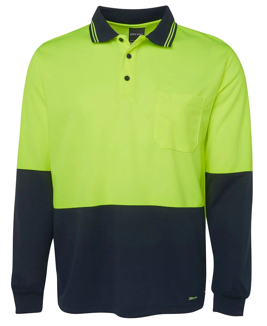 JB's Hi Vis Long Sleeve Traditional Polo