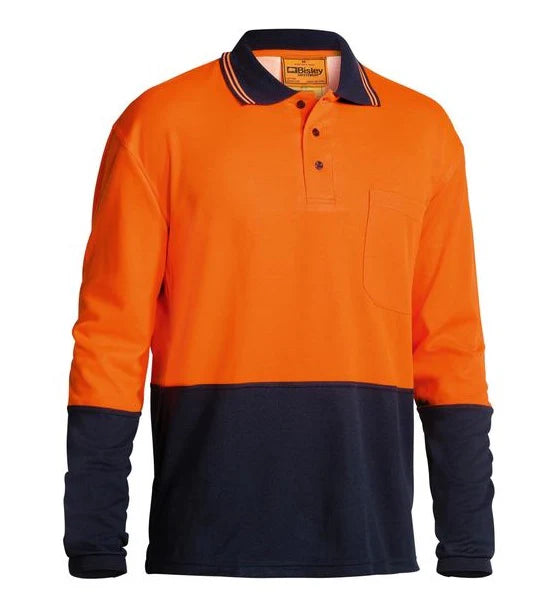 Bisley Two Tone Hi Vis Polo Long Sleeve