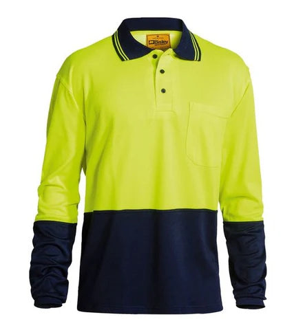 Bisley Two Tone Hi Vis Polo Long Sleeve