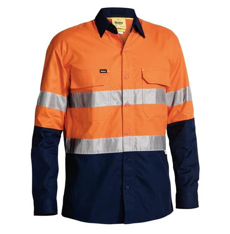 Bisley Ripstop Hi Vis Taped Long Sleeve Shirt