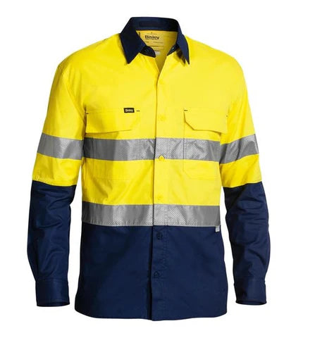 Bisley Ripstop Hi Vis Taped Long Sleeve Shirt