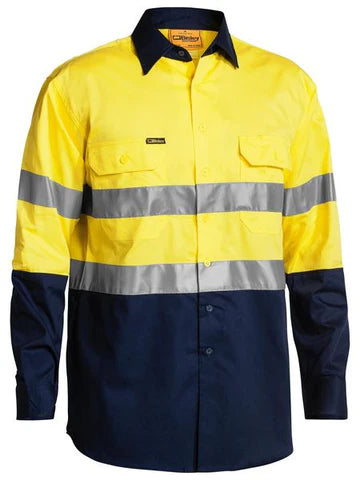Bisley Hi Vis Taped Cool Lightweight Long Sleeve Shirt
